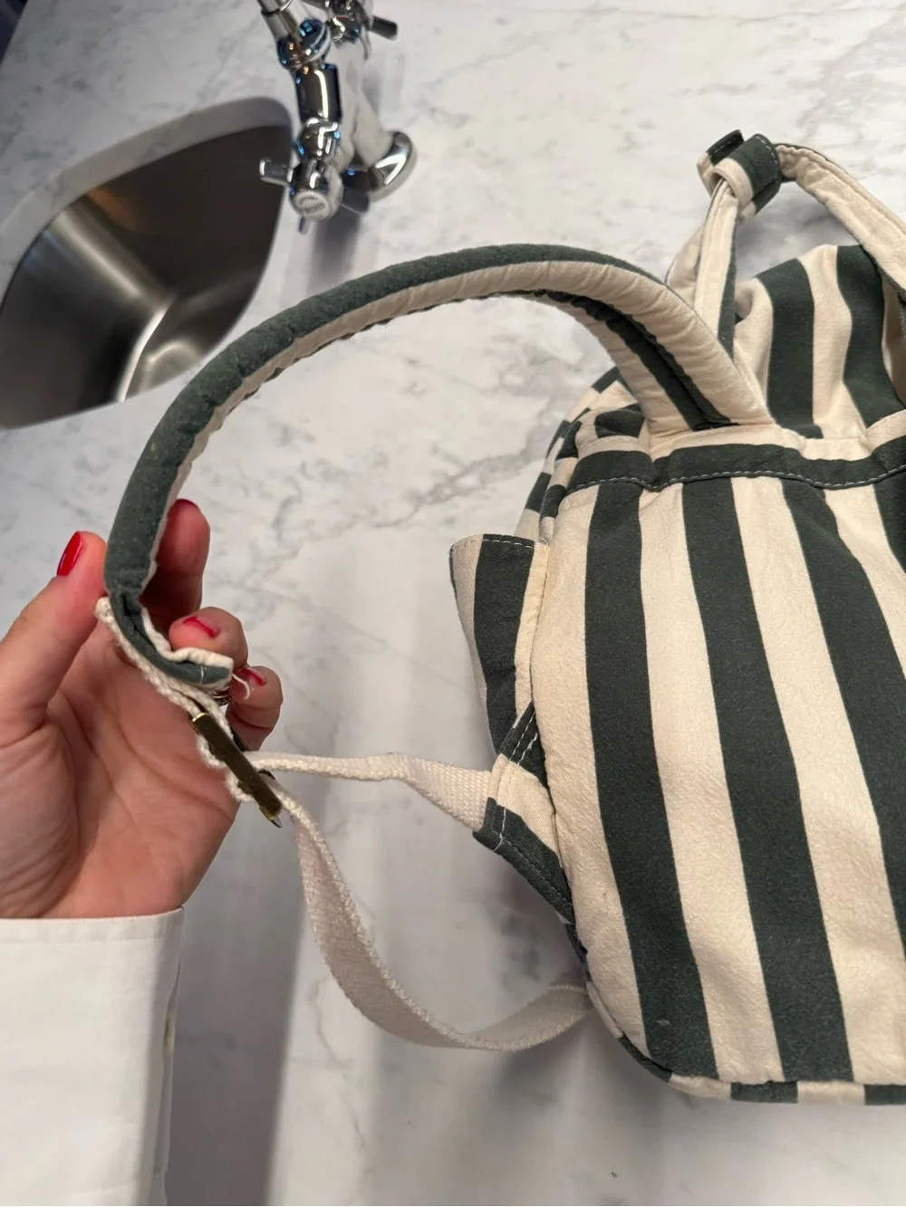 Rylee + Cru Mini Backpack - Green Stripe